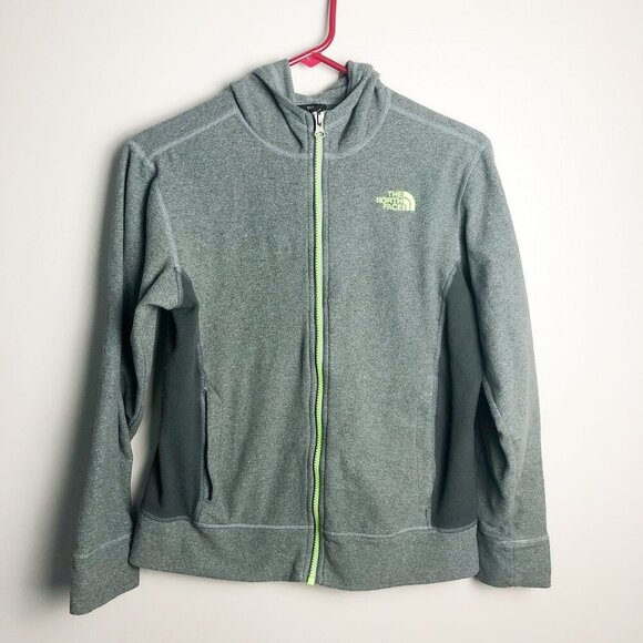 The North Face Other - The North Face Gray Hooded Full Zip Fleece Jacket Boys Large